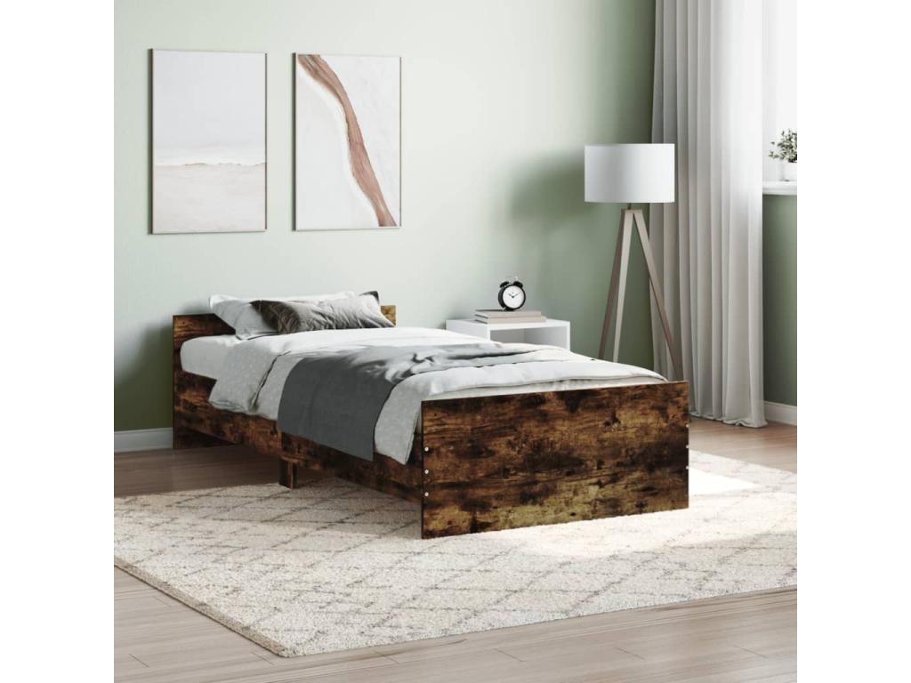 Struttura letto in legno di rovere naturale, 90 x 190 cm