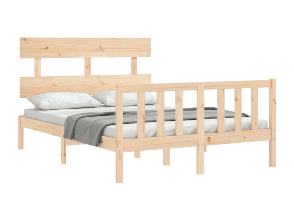 Struttura letto in legno massello naturale, 120 x 200 cm