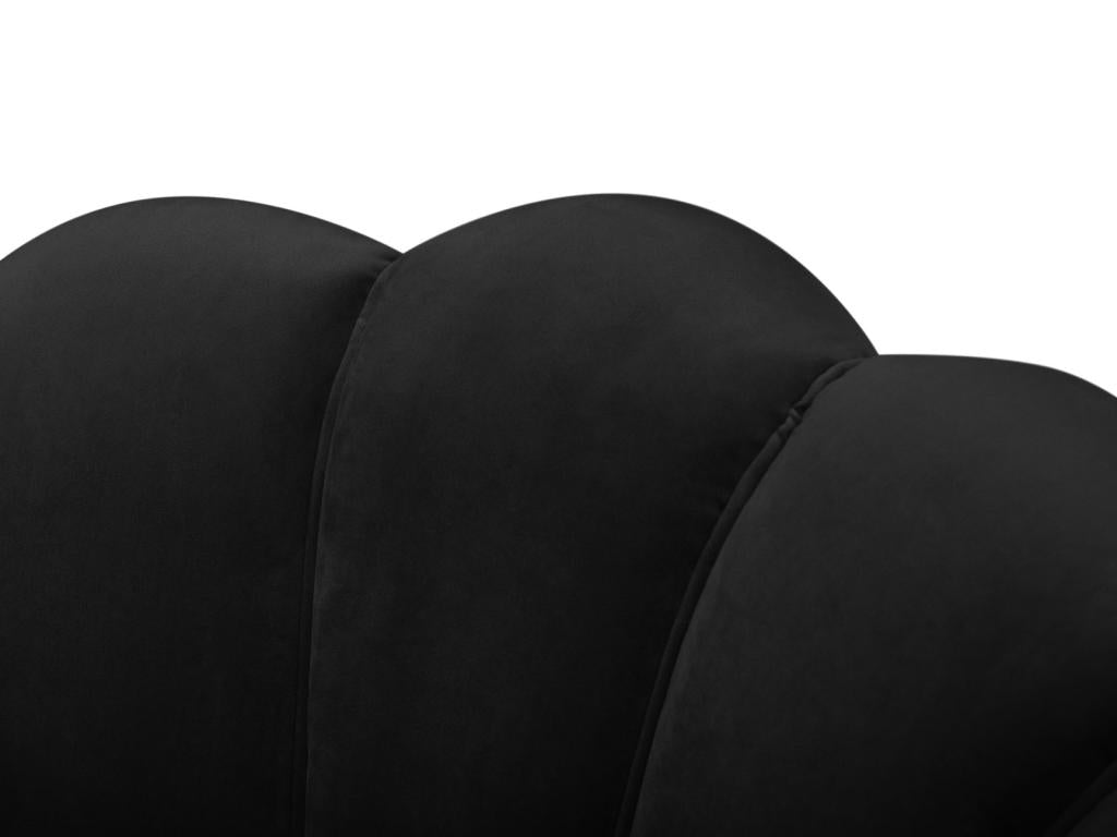 Poltrona in velluto nero, 98 x 78 x 76 cm