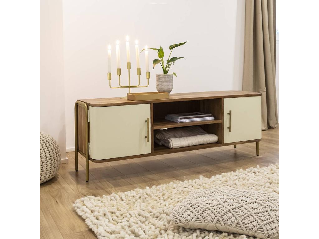 Mobile TV in metallo marrone