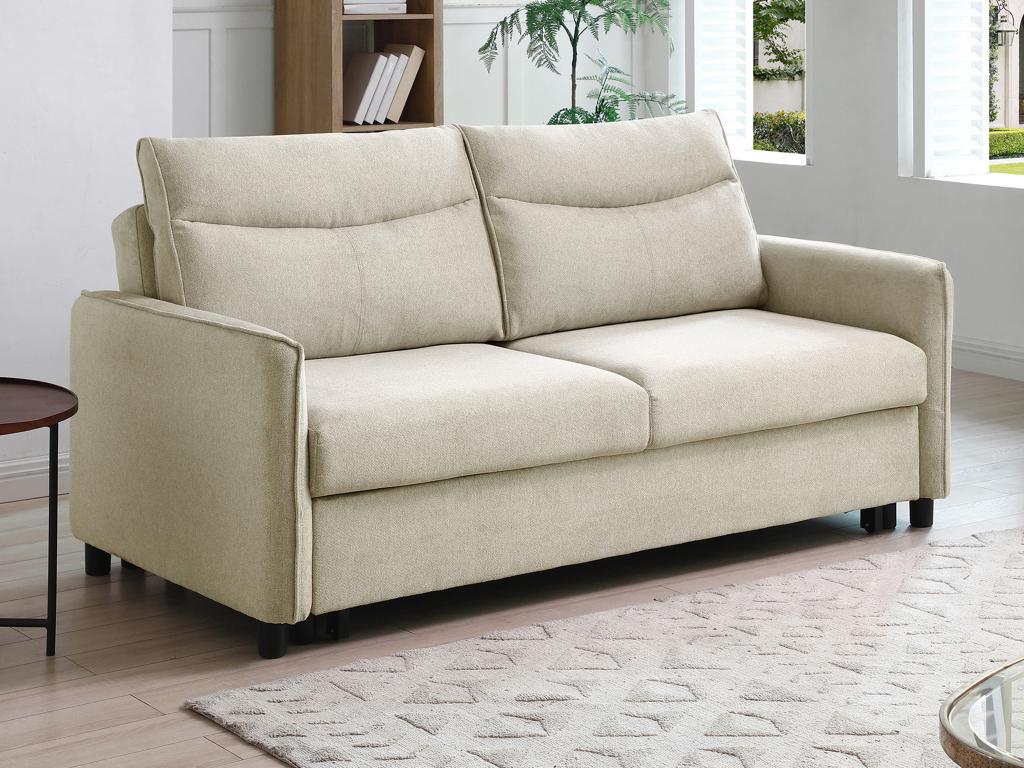 Divano letto in tessuto beige