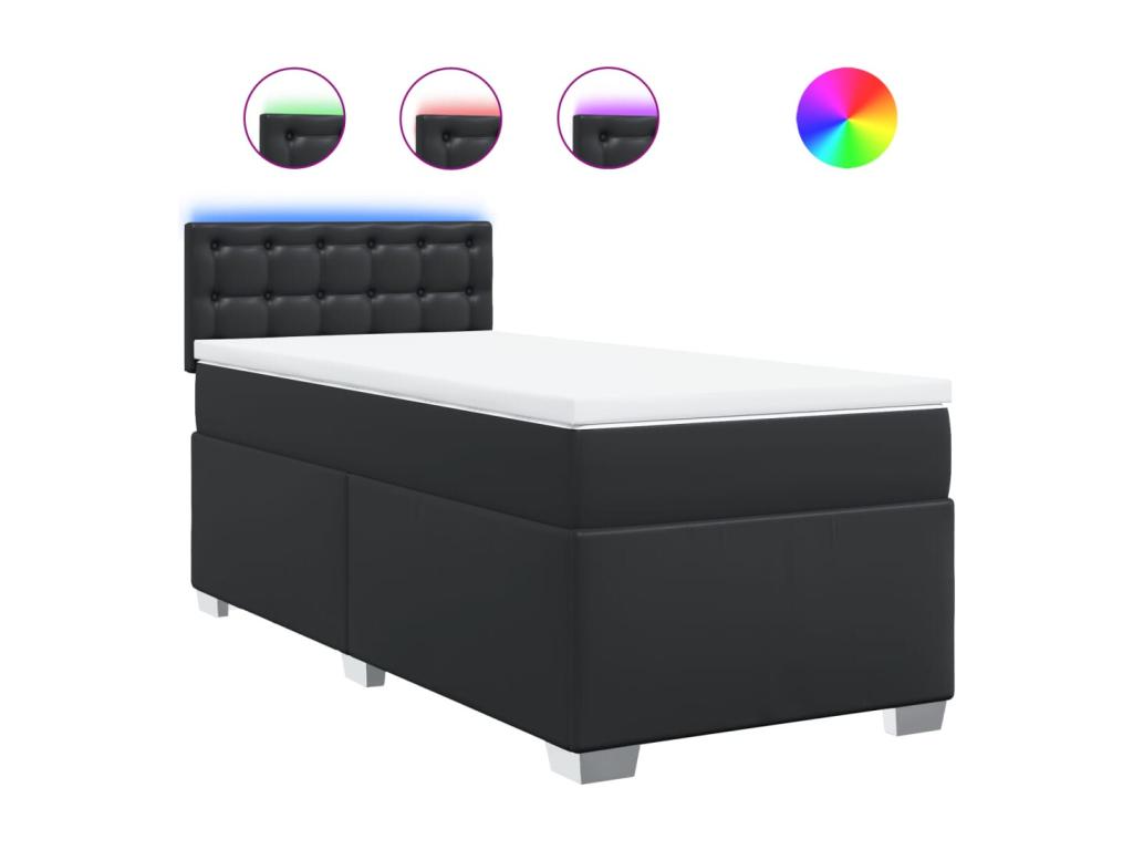 Materasso in similpelle nera, 100 x 200 cm