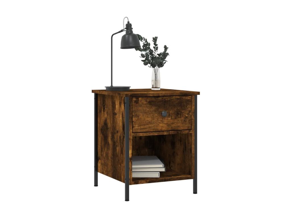 Tavolo in legno di quercia marrone, 40 x 42 x 50 cm