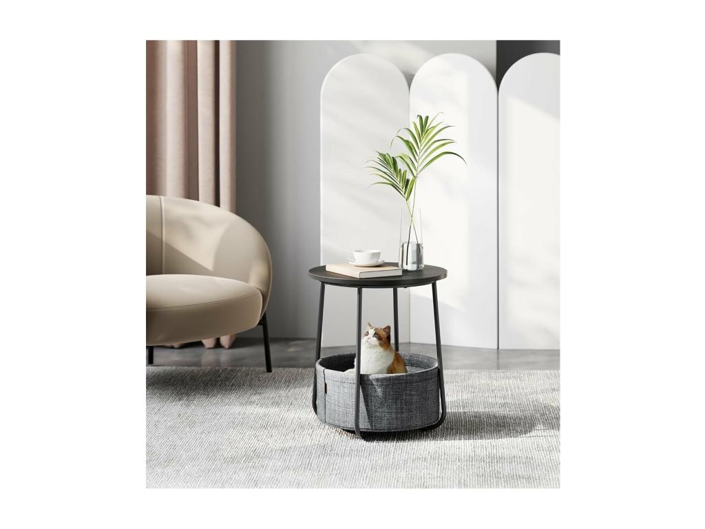 Tavolino da caffè in tessuto grigio