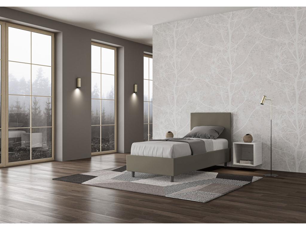 Letto in pelle marrone, 80 x 200 cm