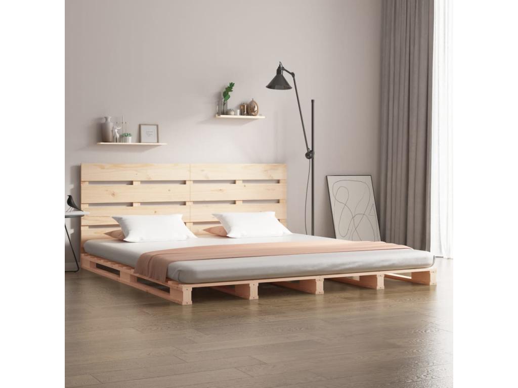 Struttura letto in legno di pino marrone, 120 x 190 cm