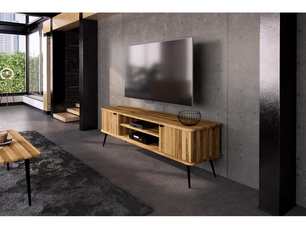 Mobile TV in legno di rovere naturale