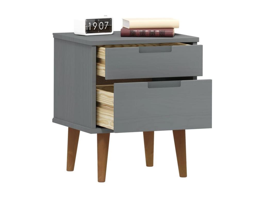 Tavolo in legno di pino grigio, 40 x 35 x 48 cm