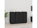 Credenza in legno massello nero, 120 x 35 x 80 cm