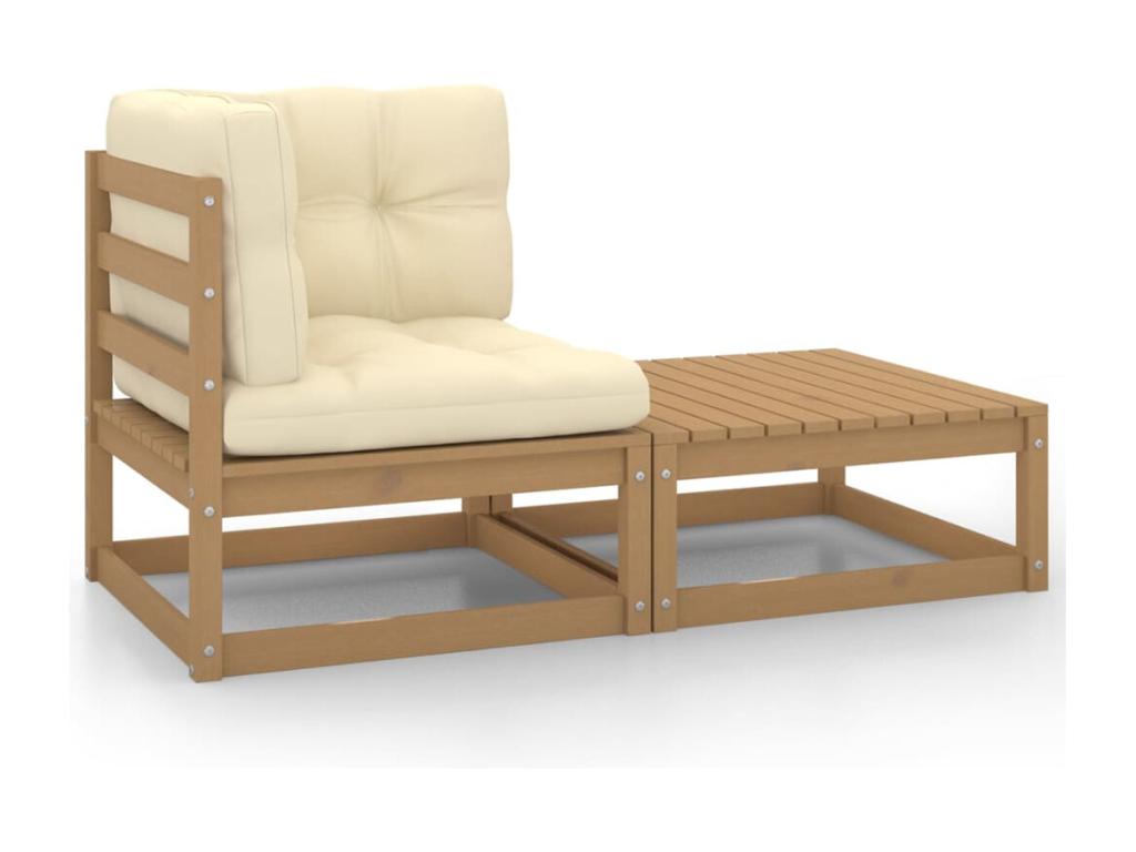 Set di mobili da esterno in legno di pino marrone