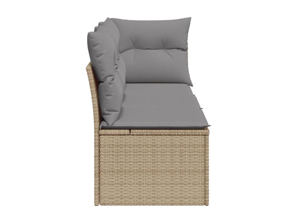 Divano in vimini intrecciato in resina beige