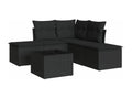 Set di mobili da esterno in vimini intrecciato in resina nera - dlz1766573031349