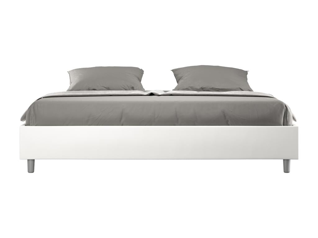 Struttura letto in similpelle bianca, 200 x 210 cm