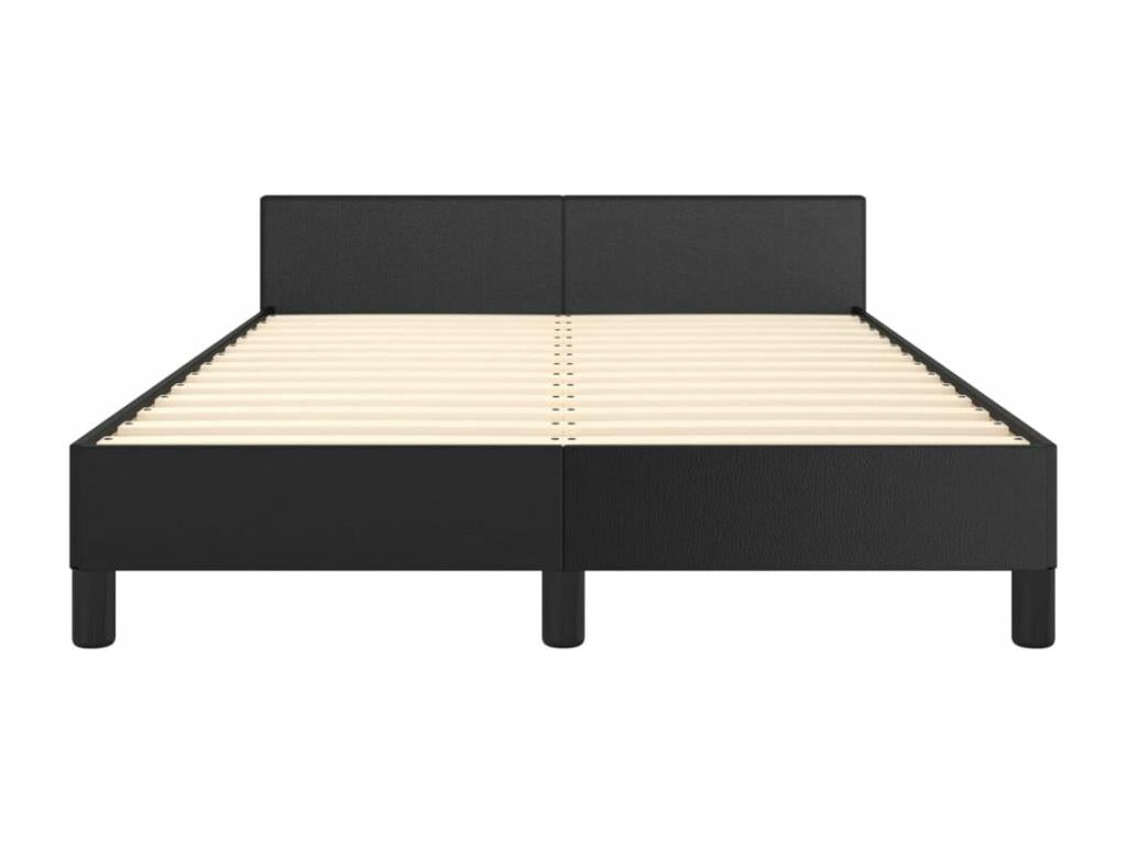 Struttura letto in similpelle nera, 120 x 190 cm