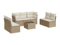 Set di mobili da esterno in vimini intrecciato in resina beige - dlz1766573036876