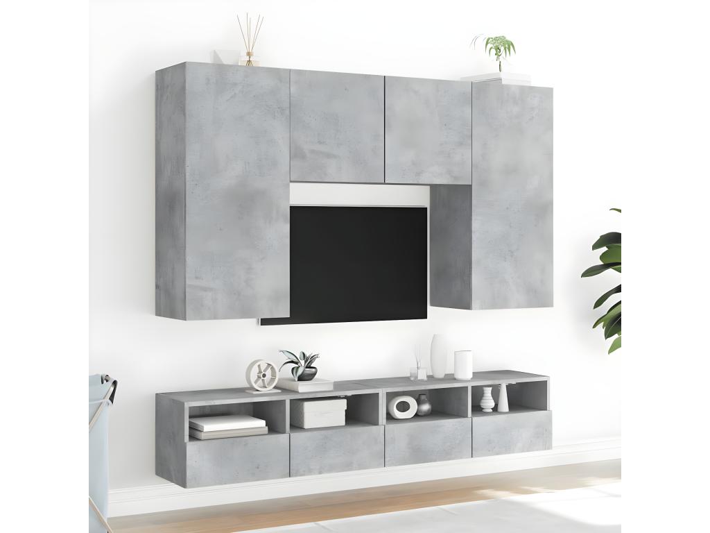 Mobili per la casa in legno ingegnerizzato grigio, 80 x 30 x 30 cm