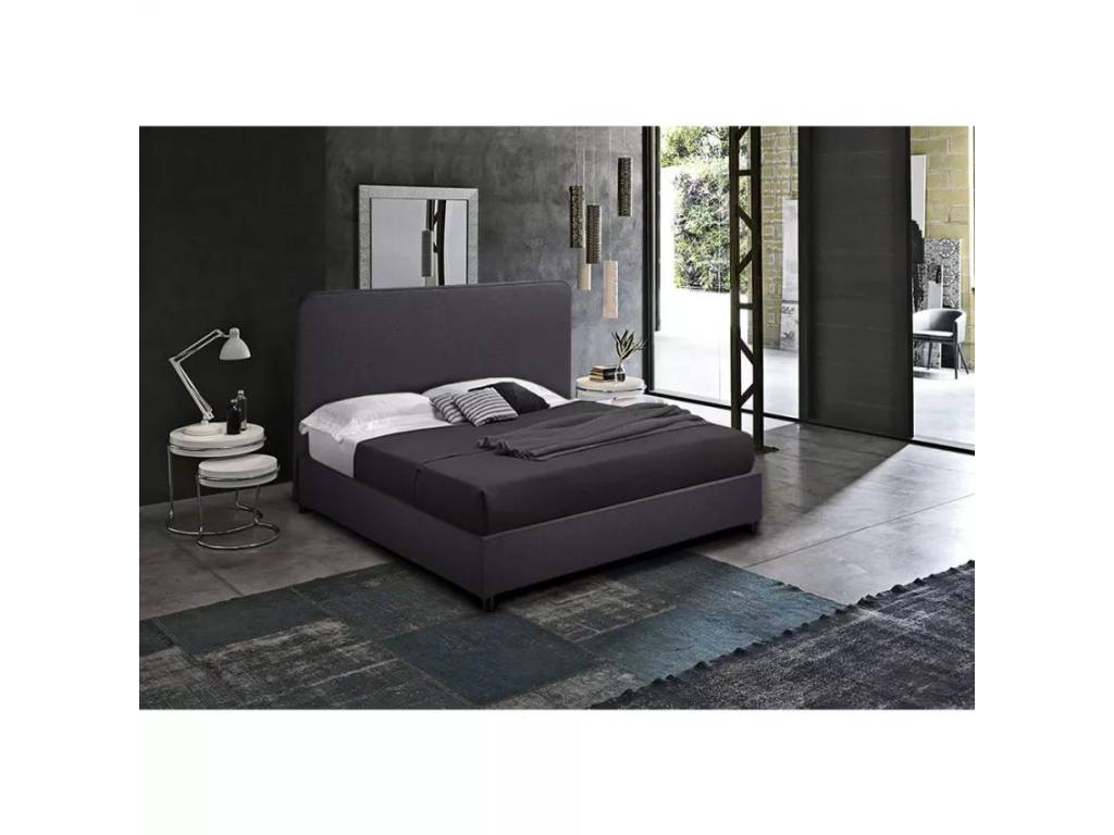 Letto in tessuto grigio, 120 x 190 cm