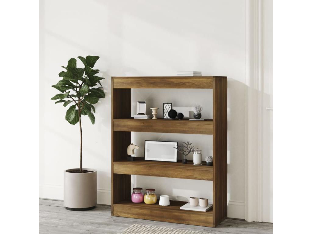 Libreria in legno di quercia marrone