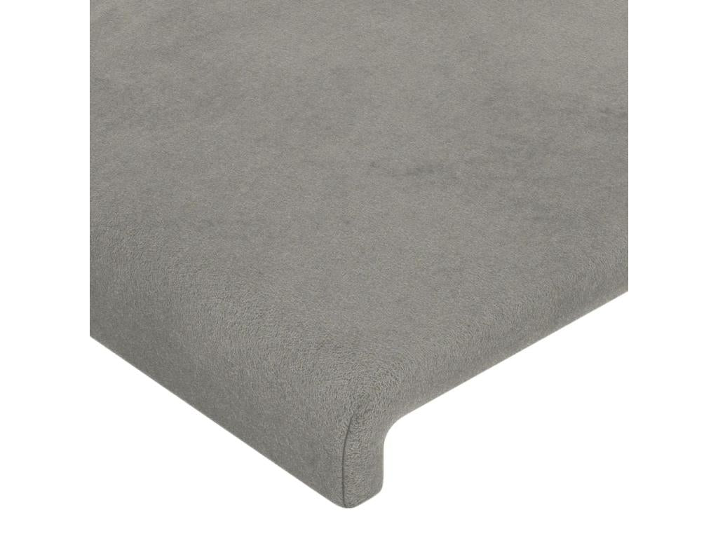 Letto in velluto grigio, 163 x 23 x 118 cm