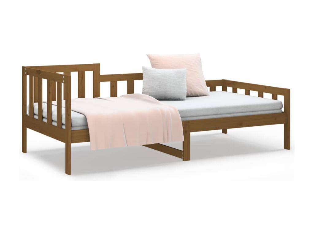 Letto in legno di pino marrone, 80 x 200 cm