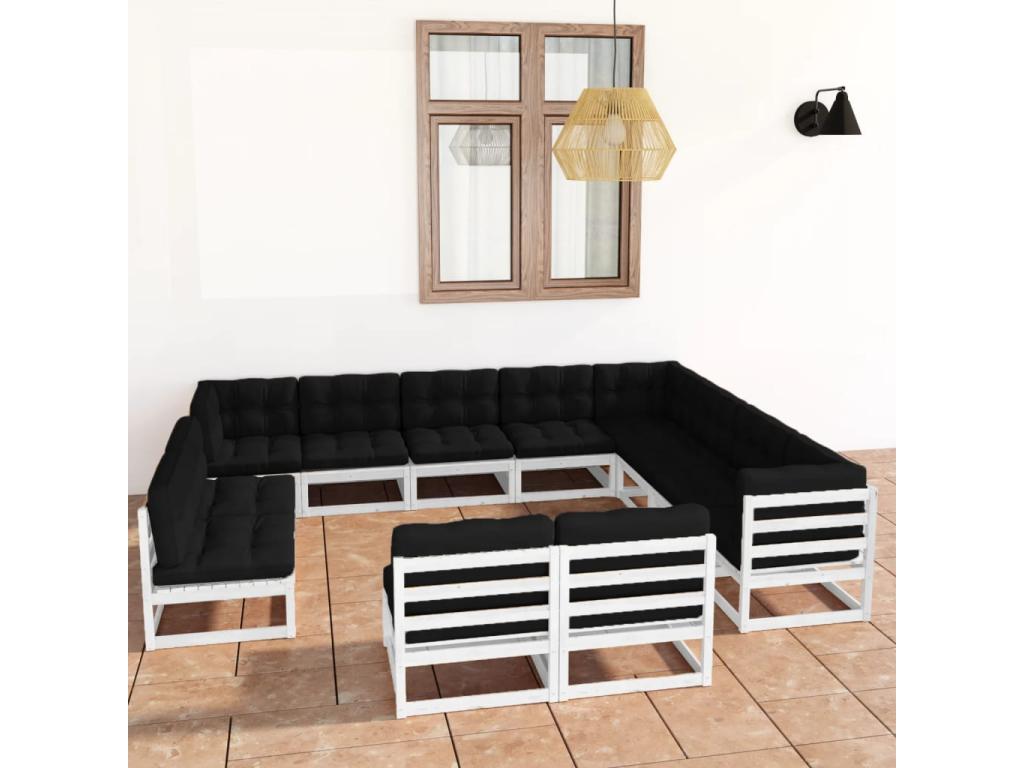 Set di mobili da esterno in legno di pino bianco - dlz1766572631032