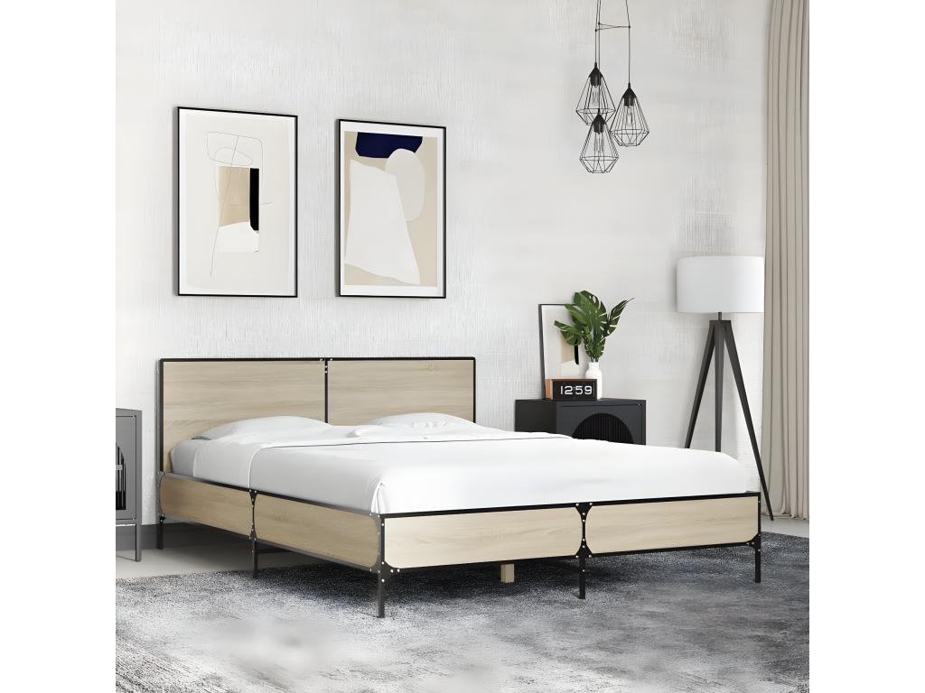 Materasso in legno di quercia marrone, 135 x 190 cm