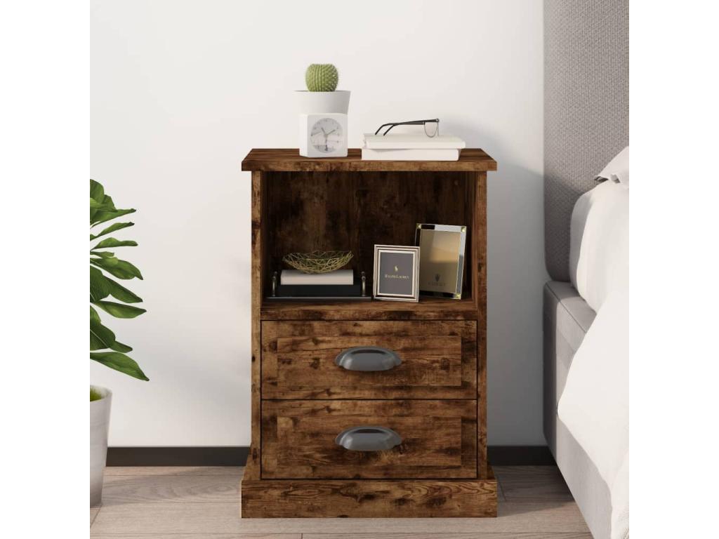 Tavolo in legno di quercia marrone, 43 x 36 x 60 cm