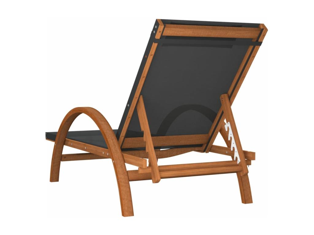 Chaise longue in legno massello grigio