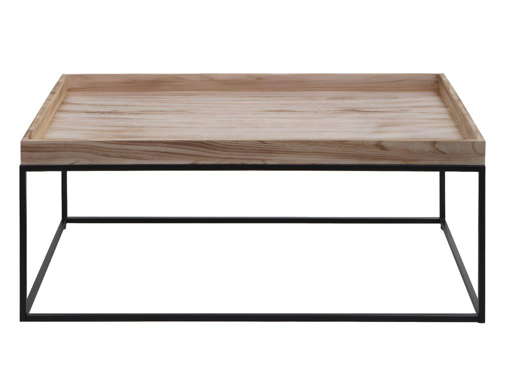 Tavolino da caffè in legno massello marrone, 46 x 110 x 60 cm