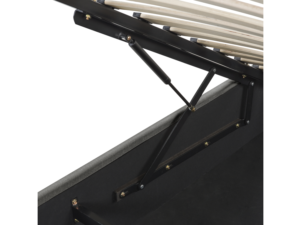 Letto in tessuto grigio, 160 x 200 cm