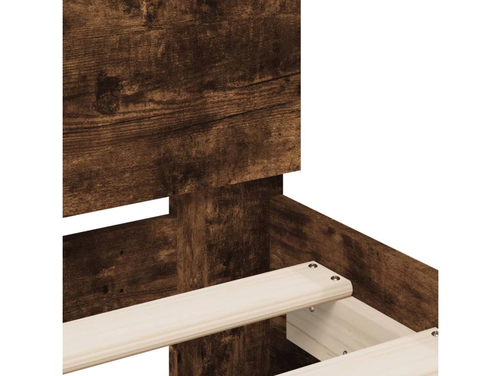 Struttura letto in legno di rovere marrone, 140 x 200 cm