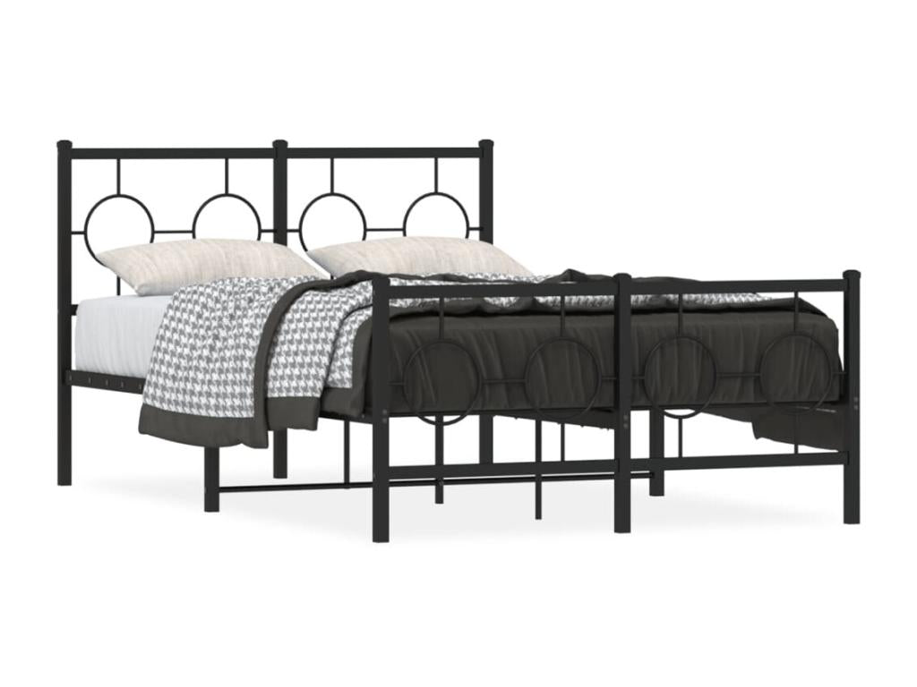 Struttura letto in metallo nero, 120 x 190 cm