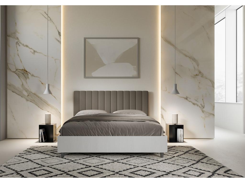 Letto in similpelle marrone, 160 x 200 cm