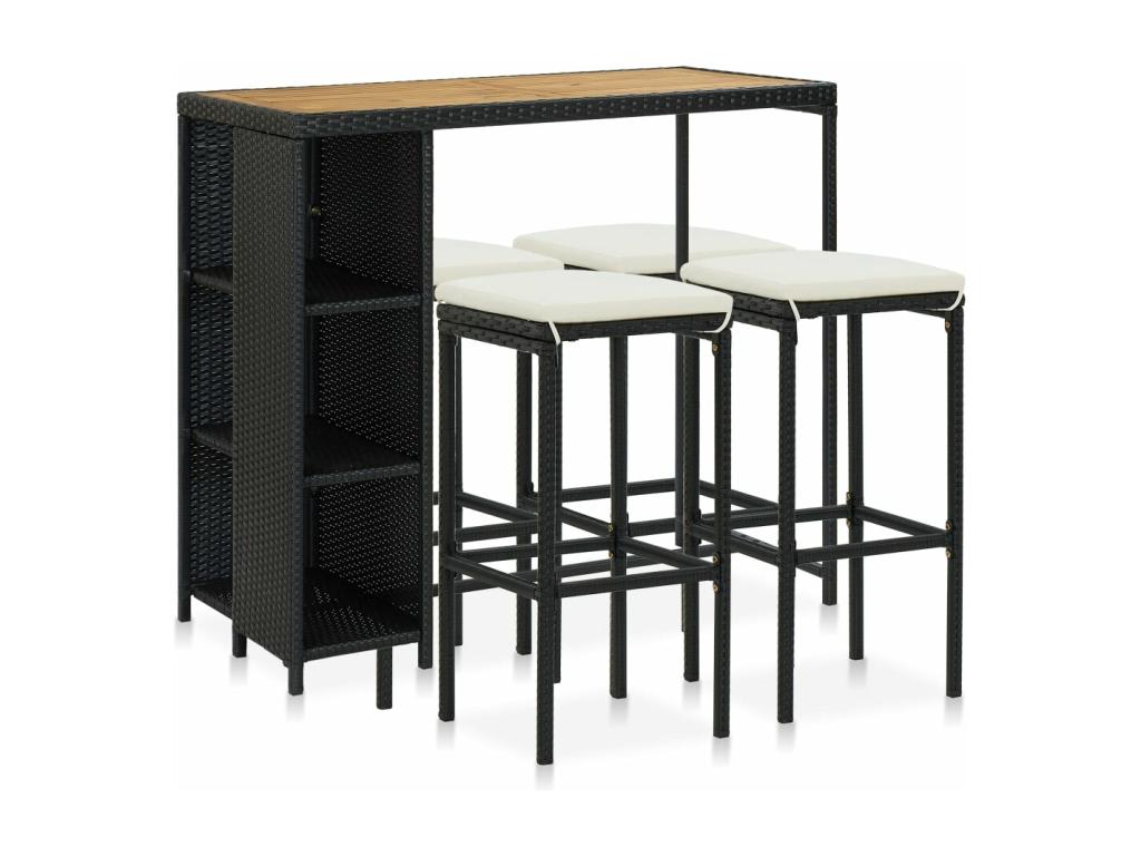 Mobili per la casa in vimini intrecciato in resina nera