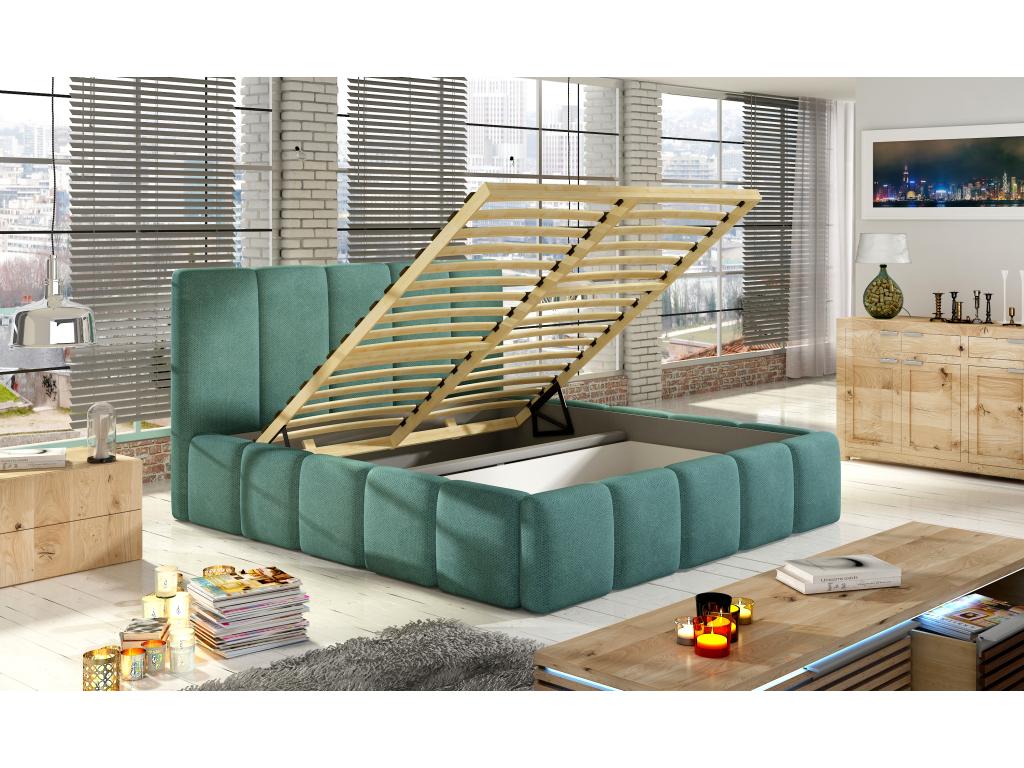 Letto in tessuto nero, 180 x 200 cm