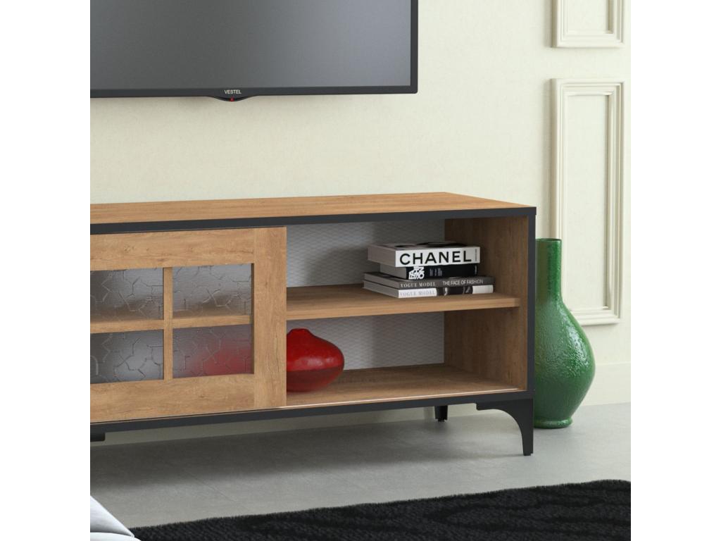 Mobile TV in legno di rovere beige