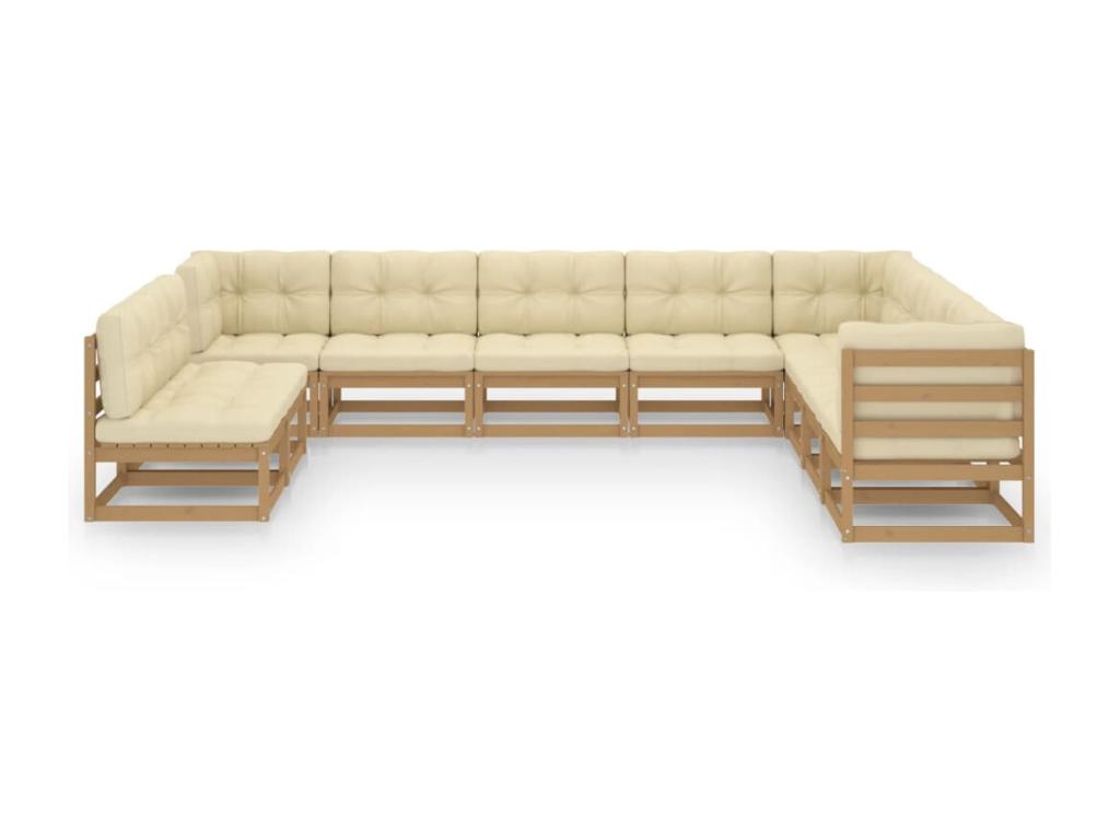 Set di mobili da esterno in legno di pino marrone - dlz1766572879557