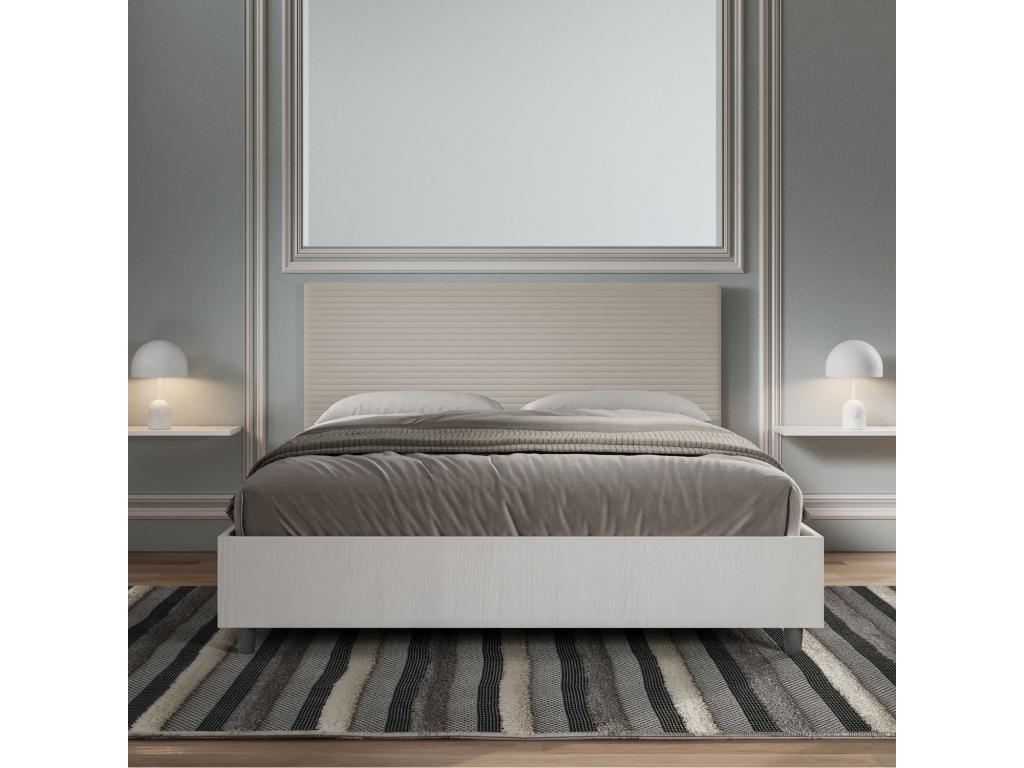 Letto in similpelle beige, 160 x 190 cm