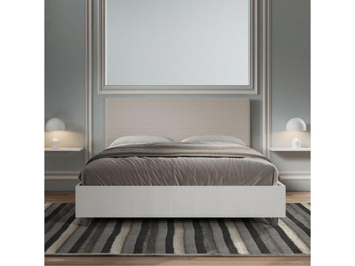 Letto in similpelle beige, 160 x 190 cm