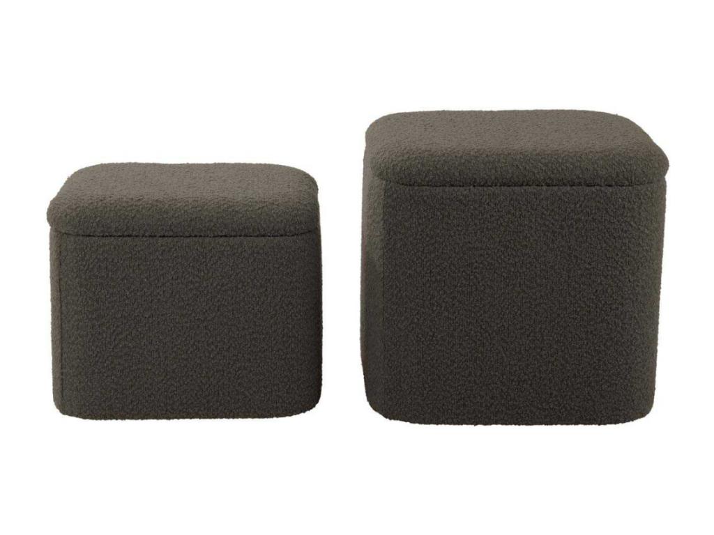 Pouf in tessuto bouclé verde