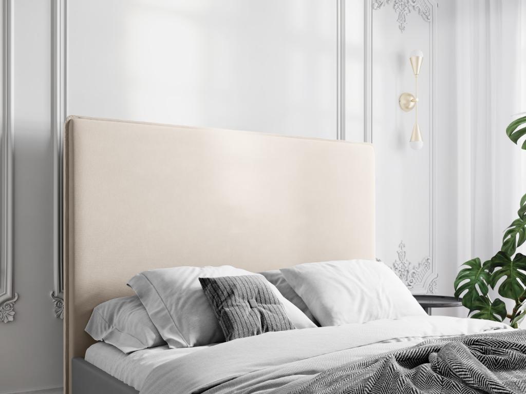 Letto in velluto beige, 180 x 8 x 120 cm
