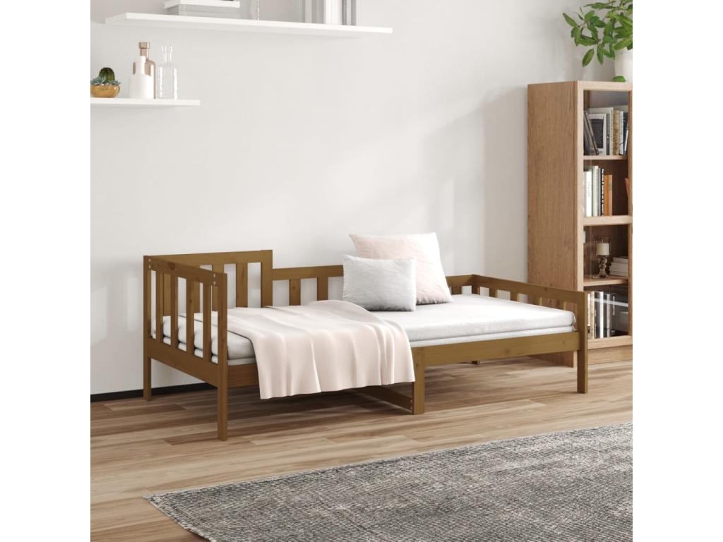 Letto in legno di pino marrone, 80 x 200 cm