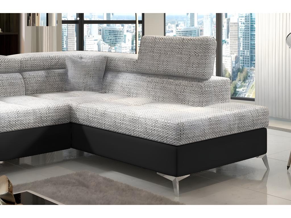 Divano letto in tessuto grigio