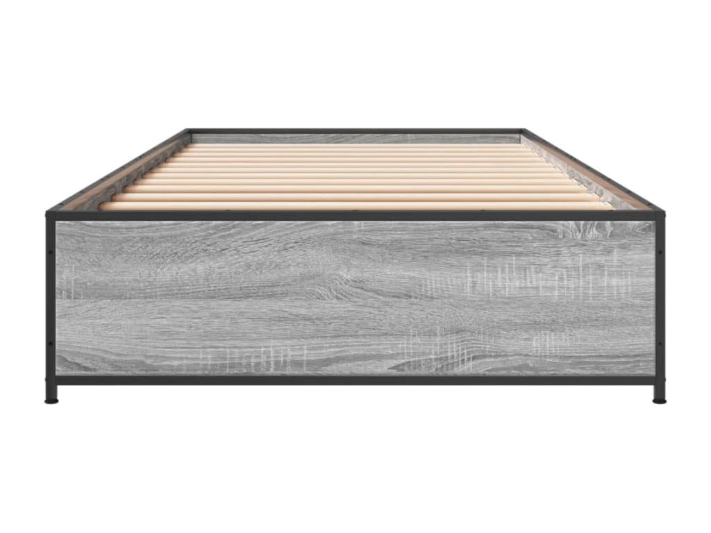 Struttura letto in legno ingegnerizzato grigio, 90 x 200 cm