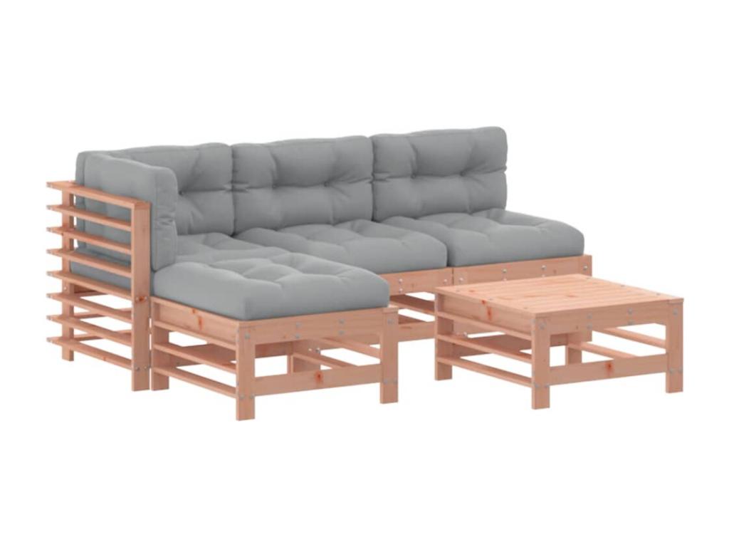 Set di mobili da esterno in legno massello naturale