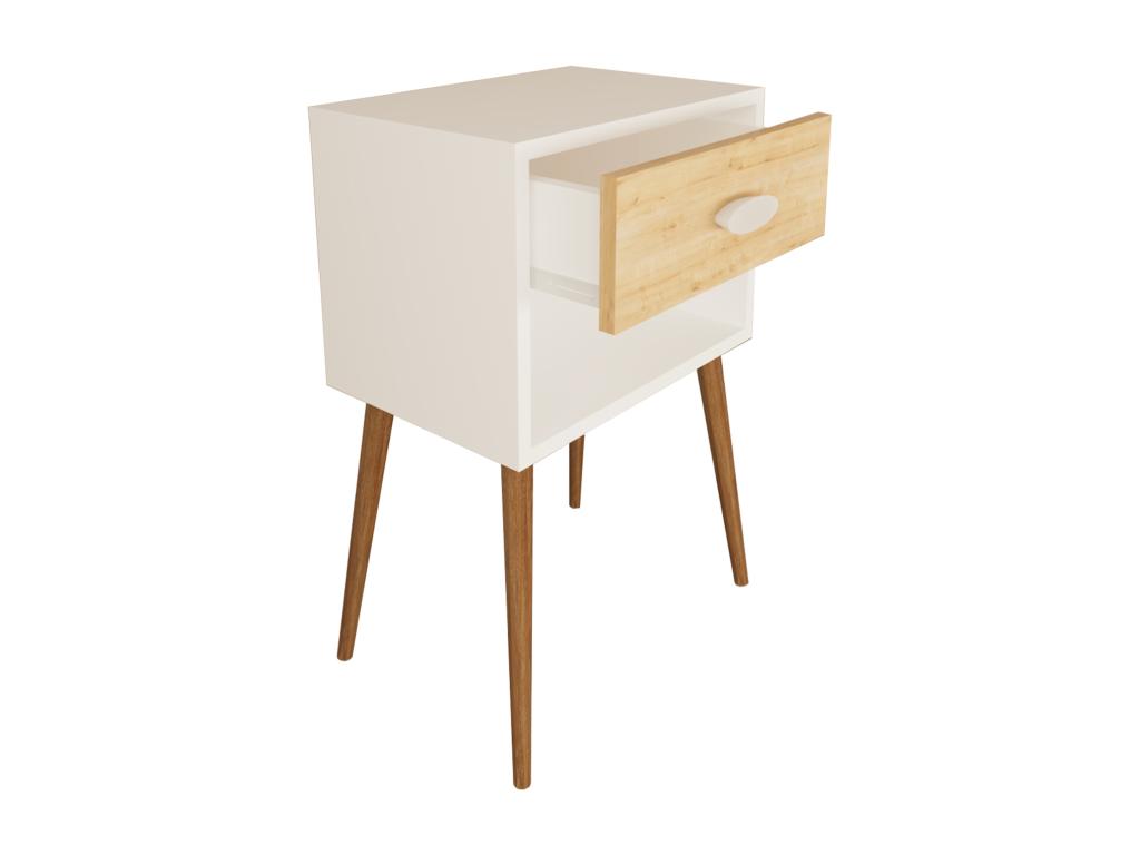 Tavolino laterale in legno di quercia bianca