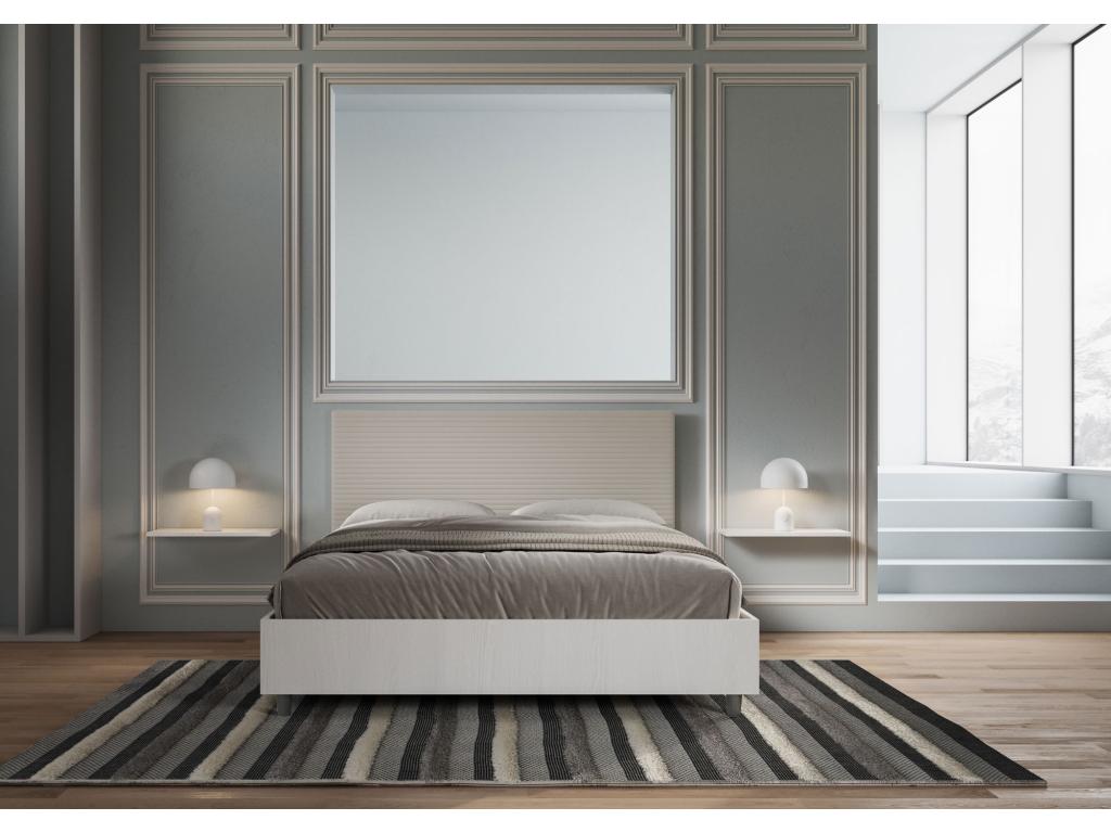 Letto in similpelle beige, 160 x 190 cm