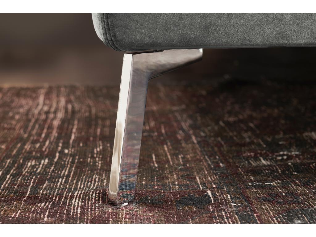 Letto in velluto grigio