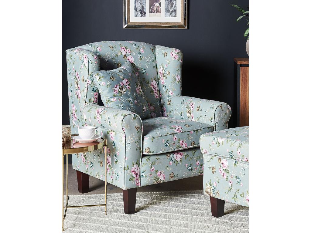 Poltrona in tessuto verde