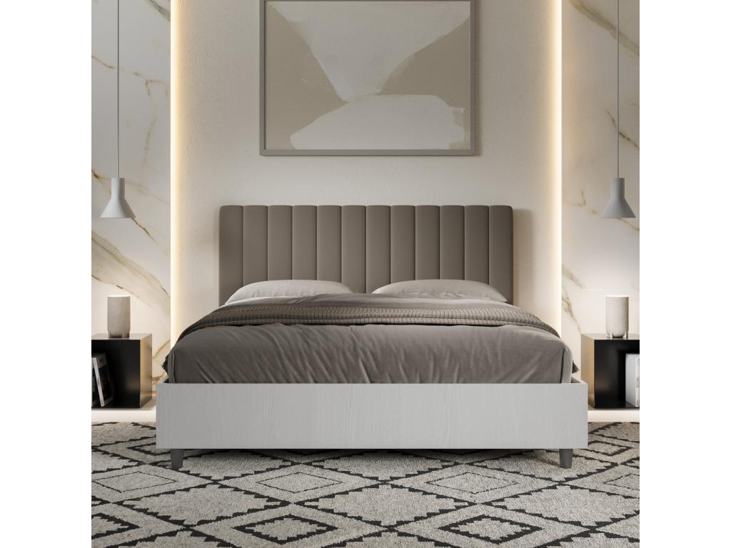 Letto in similpelle marrone, 160 x 200 cm